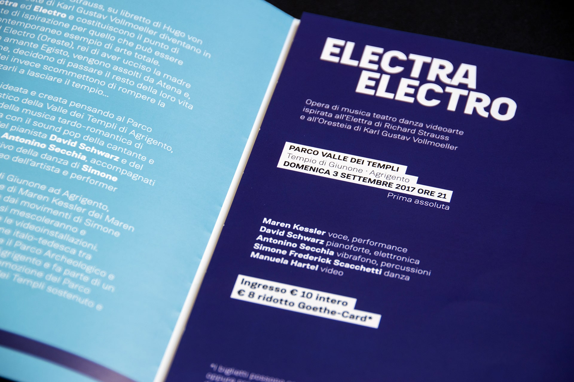 Brochure evento culturale Electra Electro | Goethe Institut